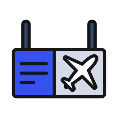 Uçak Ayrılış İşareti simgesi, vektör illüstrasyonu