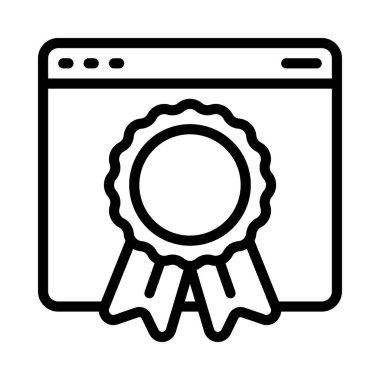 Web sitesi Ödülü Web simgesi vektör illüstrasyonu