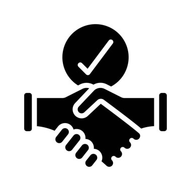 Anlaşmanın Tamamlanması Simgesi Basit Vektör İllüstrasyonu