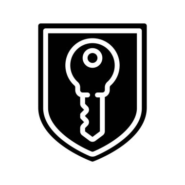 Kriptografi kalkanı basit simge, vektör illüstrasyonu