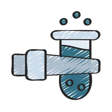 Robot Bilimadamı simgesi, vektör çizimi basit tasarım