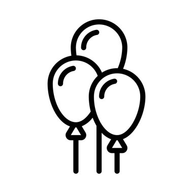 Balonlar Simgesi Basit Vektör İllüstrasyonu