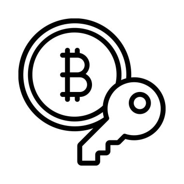 Cryptocurrency için özel anahtar. Global dijital teknolojileri. Vektör çizim