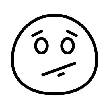 Çapraz ağızlı emoji simgesi, vektör illüstrasyonu