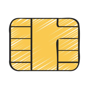 Kredi kartı çipi web simgesi vektör çizimi
