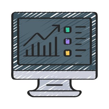 Bilgisayar Veri simgesi, vektör çizimi 