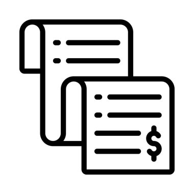 Gider Raporu Web simgesi düz tasarım, vektör illüstrasyonu