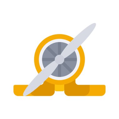 Uçak ikonu vektör çizimi. Tek Motorlu Uçak       