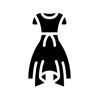 beyaz arkaplanda elbise simgesi, vektör illüstrasyonu 