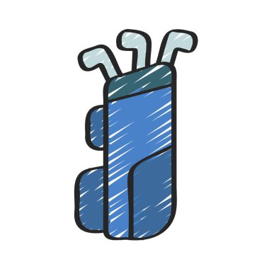 Golf Kulüpleri Çanta Web simgesi vektör illüstrasyonu