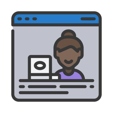 Serbest Web Sitesi ikon vektör illüstrasyonu