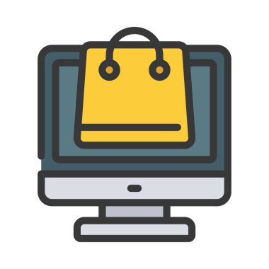 Çevrimiçi Alışveriş Uygulaması Web simgesi vektör çizimi