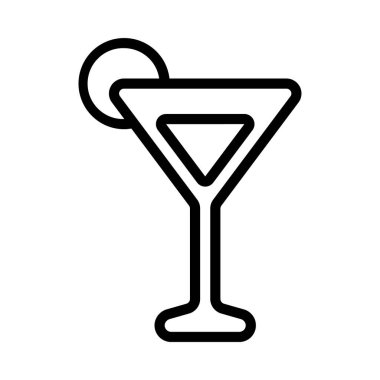 Kokteyl Martini ikonu vektör çizimi tasarımı