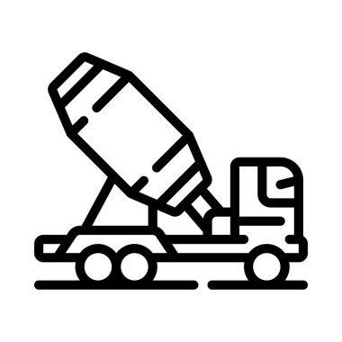 Çimento Kamyonu ikon vektör çizimi