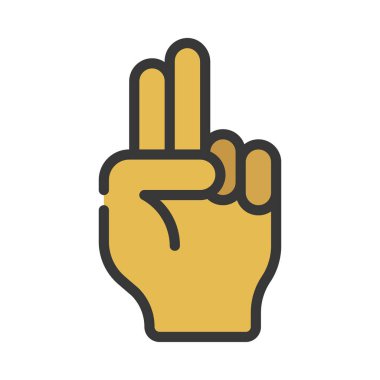 İki Parmak Ön Ağ ikonu vektör illüstrasyonu