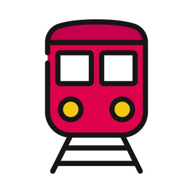 Tren Ulaşım Web simgesi vektör illüstrasyonu 