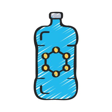 İçeceklerdeki Nanoteknoloji Simgesi Basit Vektör İllüstrasyonu