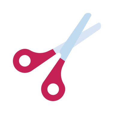 Beyaz arka plan üzerinde simge vektör çizim makas 