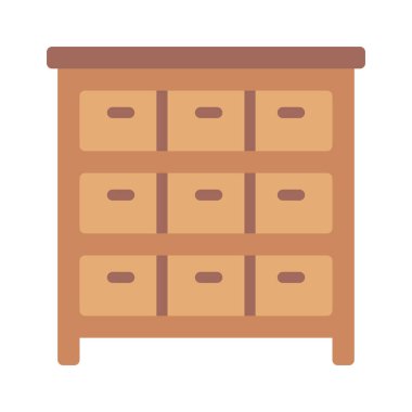 Mobilya çizgisi simgesi, konsept vektör düz taslak resimleme