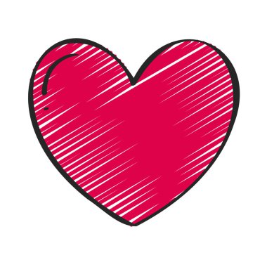 aşk kalp ikonu, vektör illüstrasyonu 