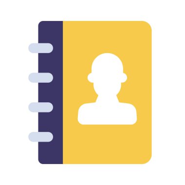 Kişi Telefon Defteri simgesi, vektör illüstrasyonu