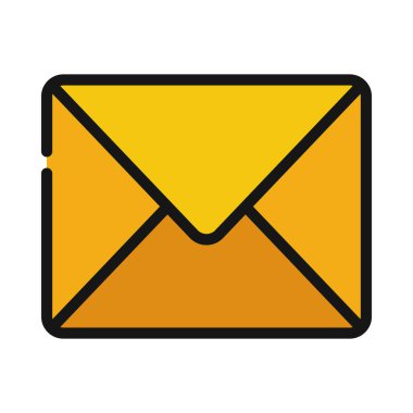 Beyaz arkaplanda zarf simgesi, vektör illüstrasyonu 