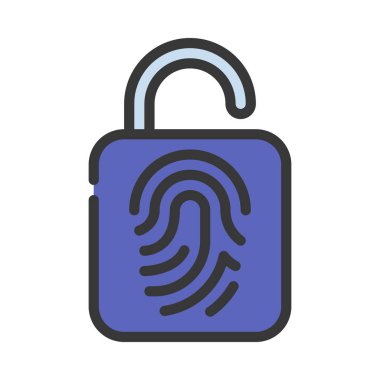 Parmak İzi Kilidi Web simgesi çizimi