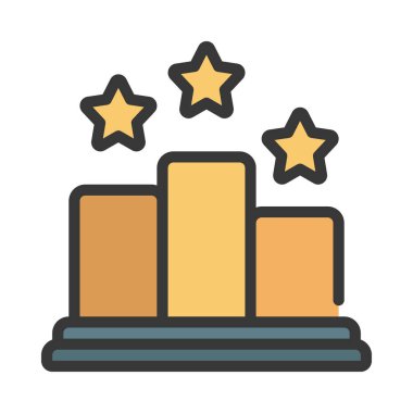 Kazanan Podyum Web simgesi vektör illüstrasyonu