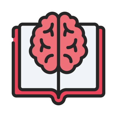 Beyin simgesi, vektör illüstrasyonu basit tasarım