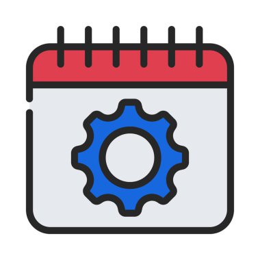 Zamanlama simgesini, vektör illüstrasyonunu yapılandır 