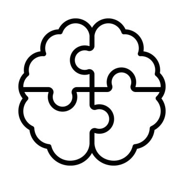 Beyin simgesi, vektör illüstrasyonu basit tasarım