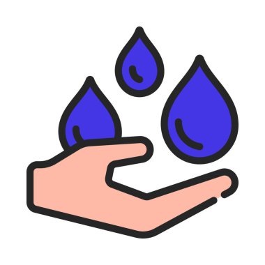 Yağmur Damlalarını Yakalamak Web ikonu vektör illüstrasyonu