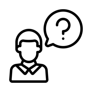 Soru Soran Adam ikon vektör illüstrasyon tasarımı