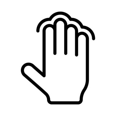 Dört Parmak Simgesi Basit Vektör İllüstrasyonu