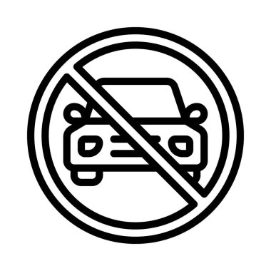 Motorlu Araçlar Simgesi Yok Basit Vektör İllüstrasyonu