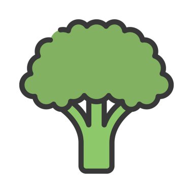  Beyaz arkaplanda brokoli sebzesi, vektör illüstrasyonu