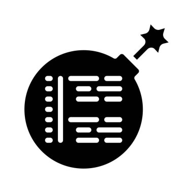 Kod Bombası Web simgesi, vektör illüstrasyonu                         