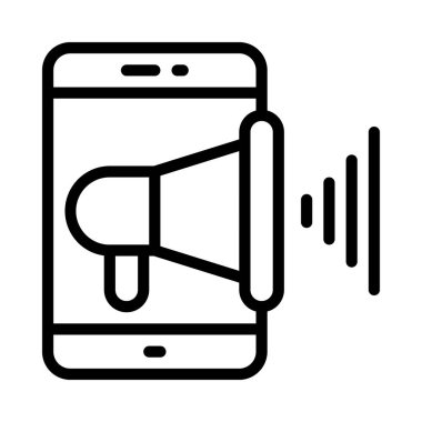 Mobil Pazarlama Web simgesi, vektör illüstrasyonu                    