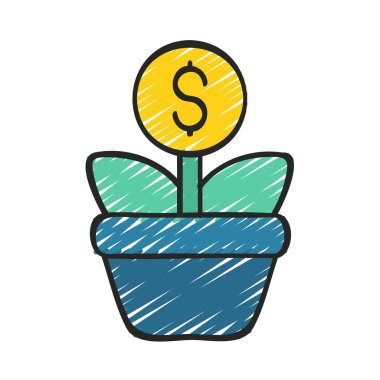  Finansal Büyüme web simgesi vektör illüstrasyonu