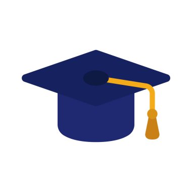 mezuniyet şapkası izole edilmiş simge, vektör illüstrasyonu 