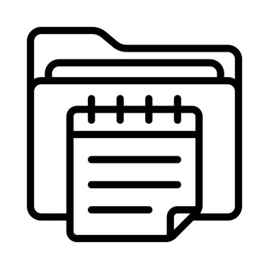 Notlar Dizin simgesi, vektör illüstrasyonu 