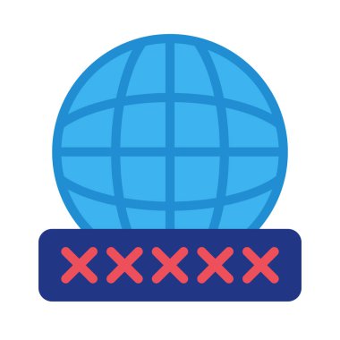 Çevrimiçi Parola Web simgesi vektör çizimi