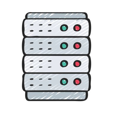 sunucu web simgesi vektör illüstrasyonu