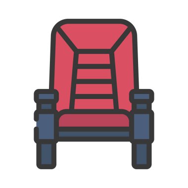 Sinema Koltuğu Web simgesi vektör illüstrasyonu