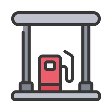 benzinlik ikonu vektör illüstrasyonu