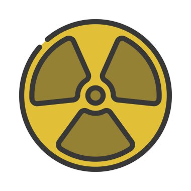 Nükleer Uyarı işareti vektör simgesi beyaz arkaplanda izole edildi