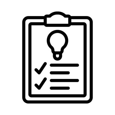 Fikir Kontrol Listesi simgesi, vektör illüstrasyonu                                                    