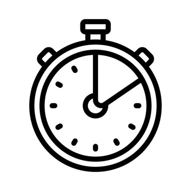 Kronometre simgesi, beyaz arkaplanda vektör illüstrasyonu  