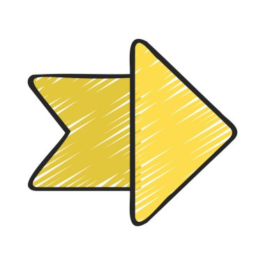 Beyaz arkaplanda ok Banner simgesinin vektör illüstrasyonu 