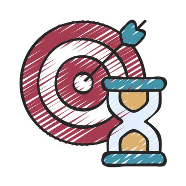 Beyaz arkaplanda Kum Zamanlayıcısı Hedefleri simgesi